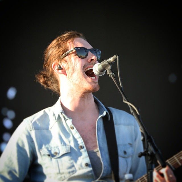 Lead singer performing live at festival