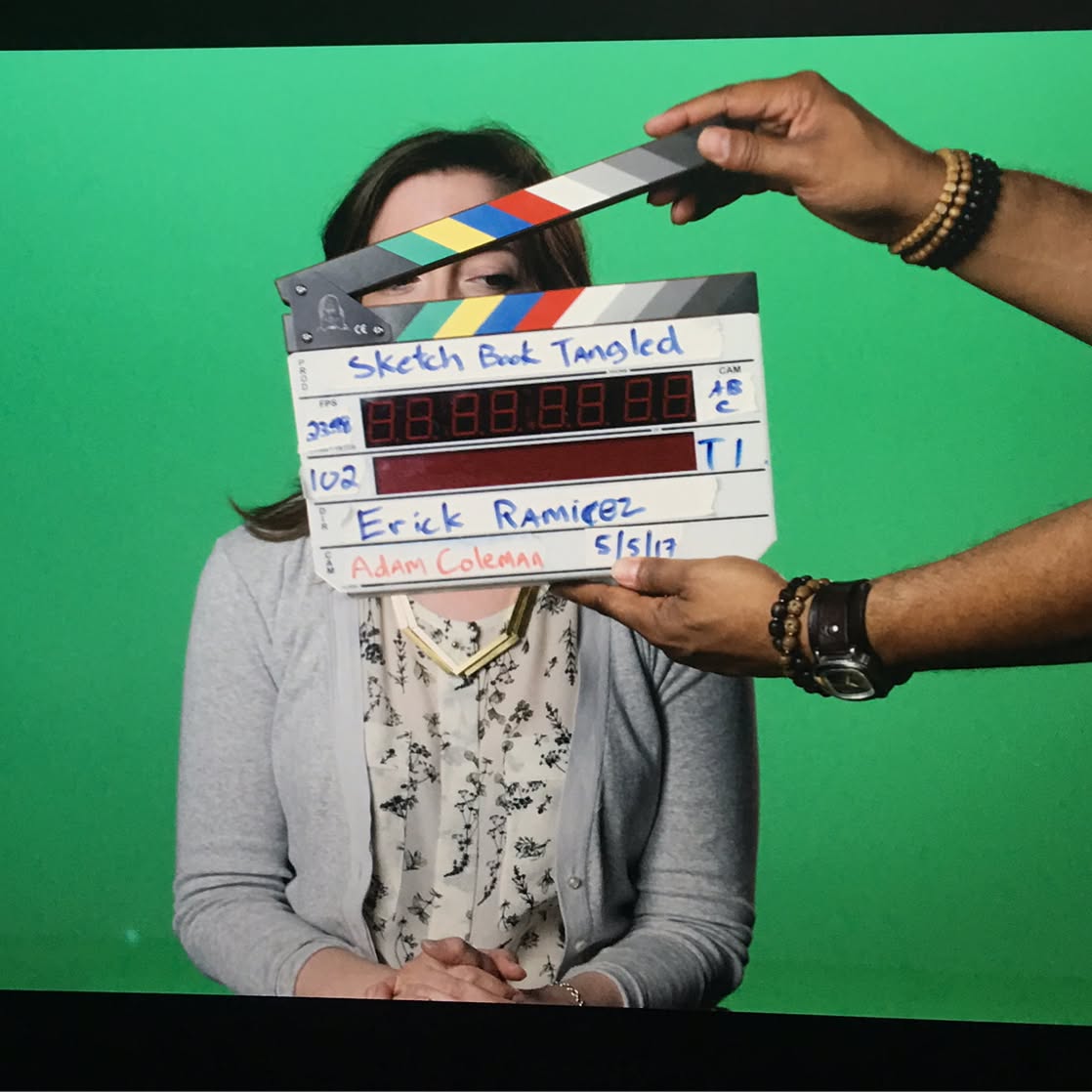 Studio shoot with clapperboard