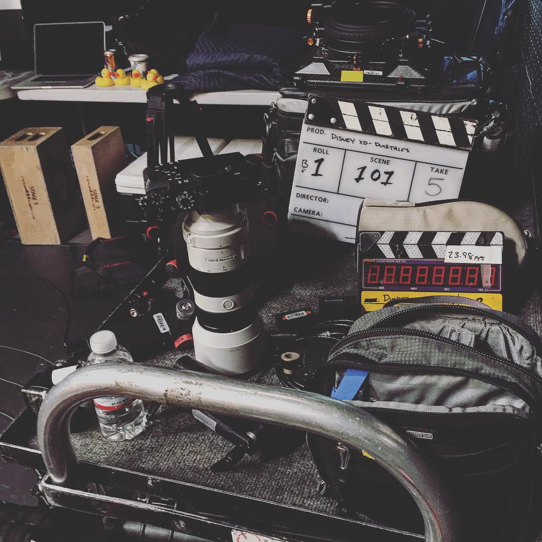 Disney live event production set with camera crew